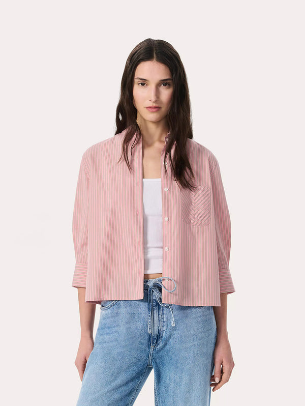 Lucia Stripe Poplin Shirt - Bleach Stripe