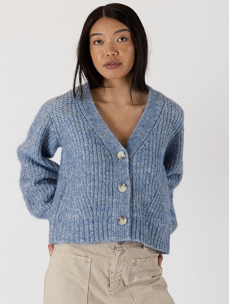 MATILDA LONG CARDIGAN / BLUE