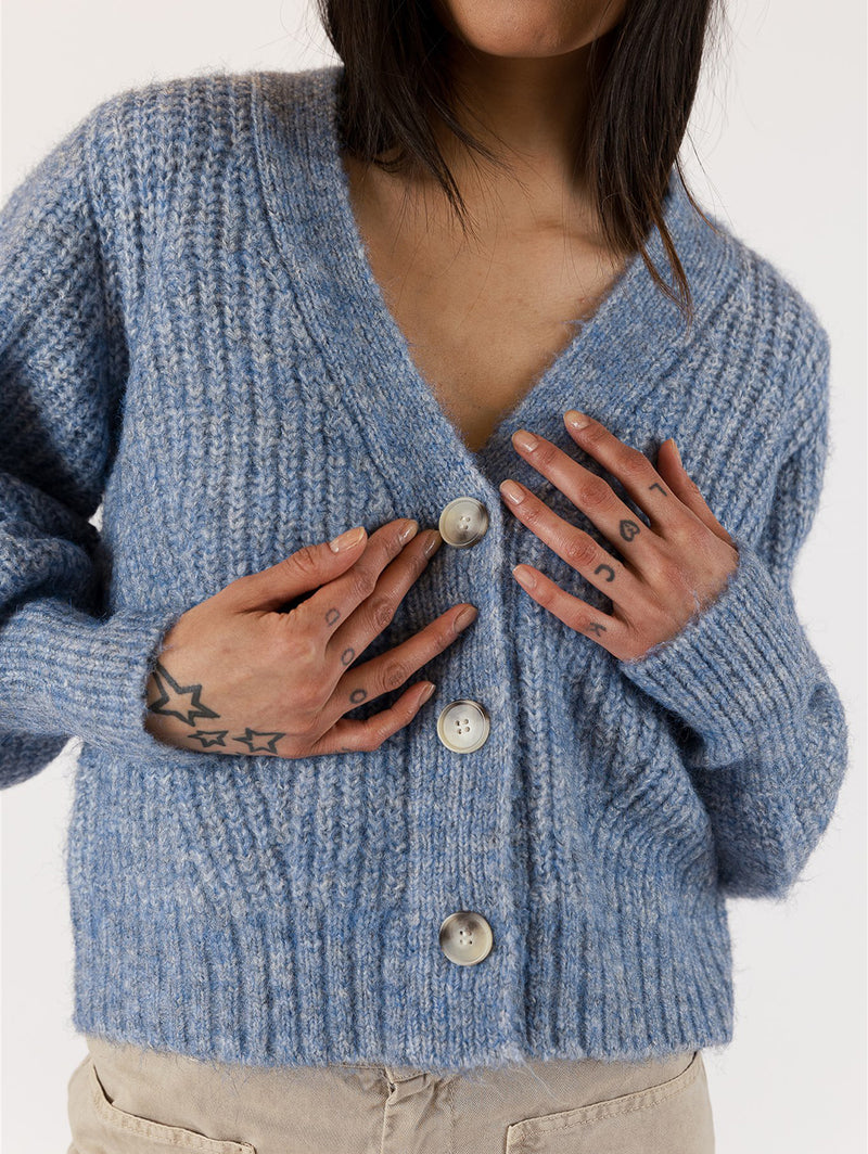 MATILDA LONG CARDIGAN / BLUE