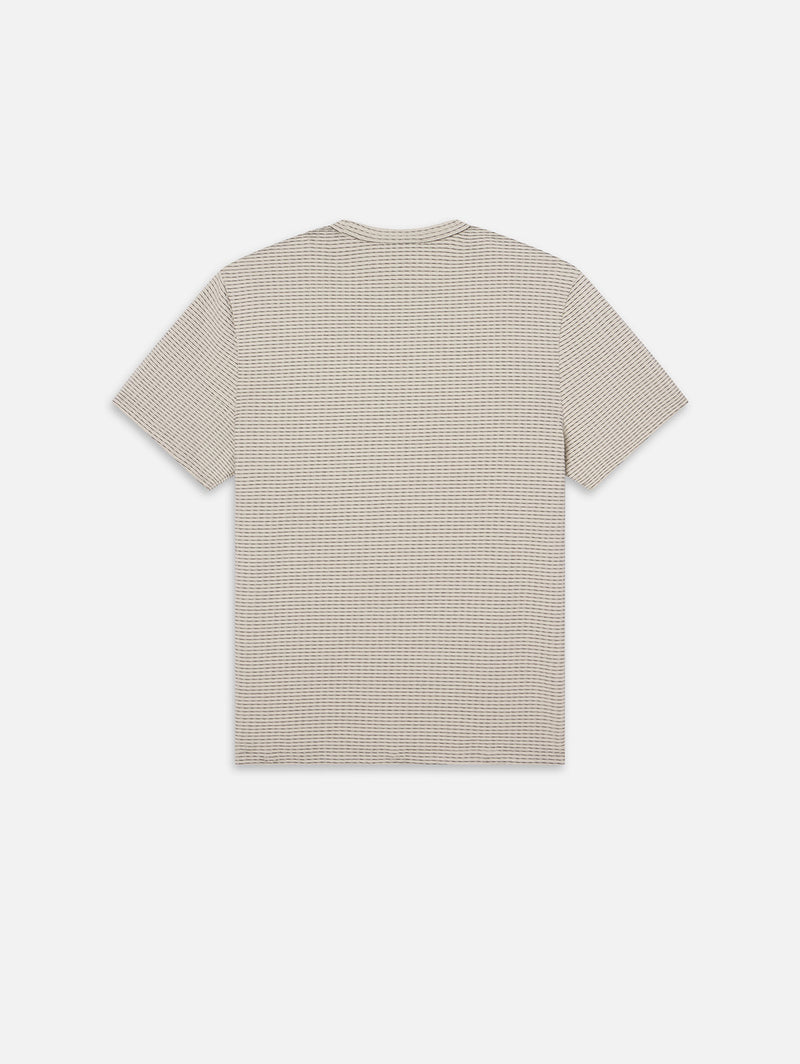 Jacquard Stripe Tee - White/Navy