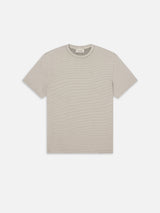 Jacquard Stripe Tee - White/Navy