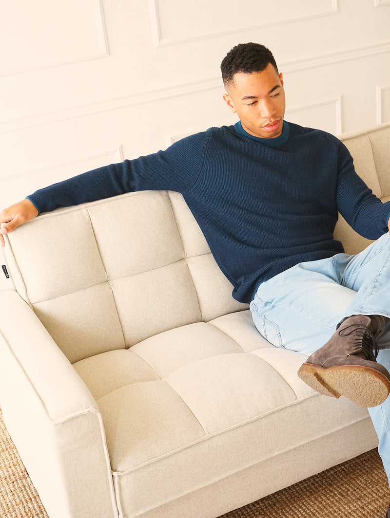 Stanley Crewneck Sweater - Navy Teal-Benson-Over the Rainbow