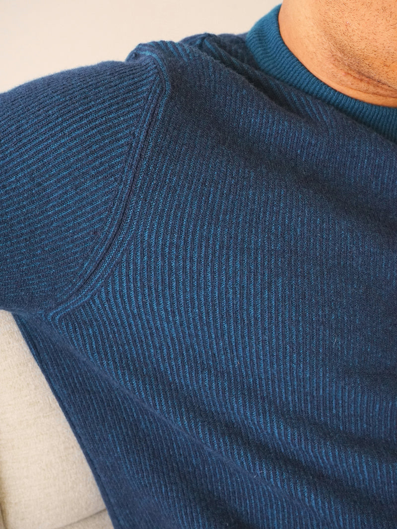Stanley Crewneck Sweater - Navy Teal-Benson-Over the Rainbow
