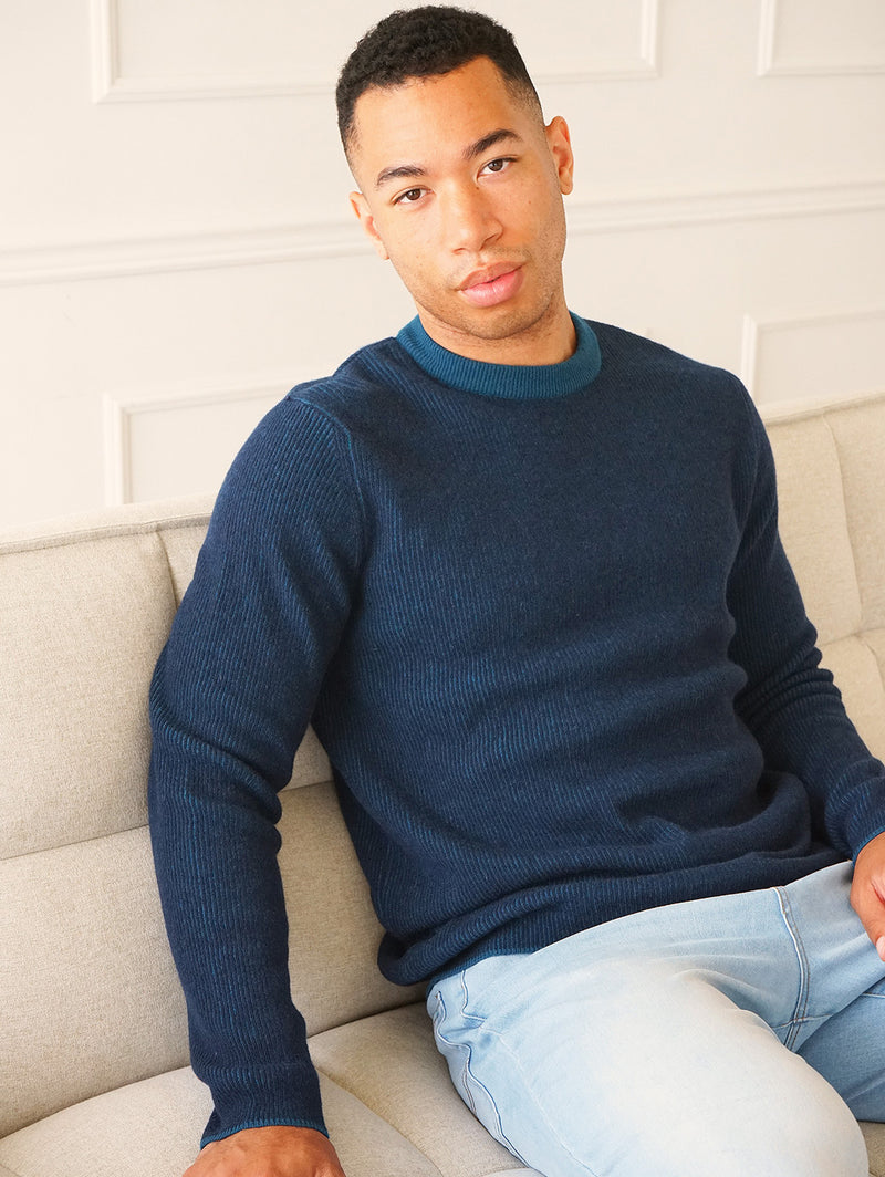 Stanley Crewneck Sweater - Navy Teal-Benson-Over the Rainbow