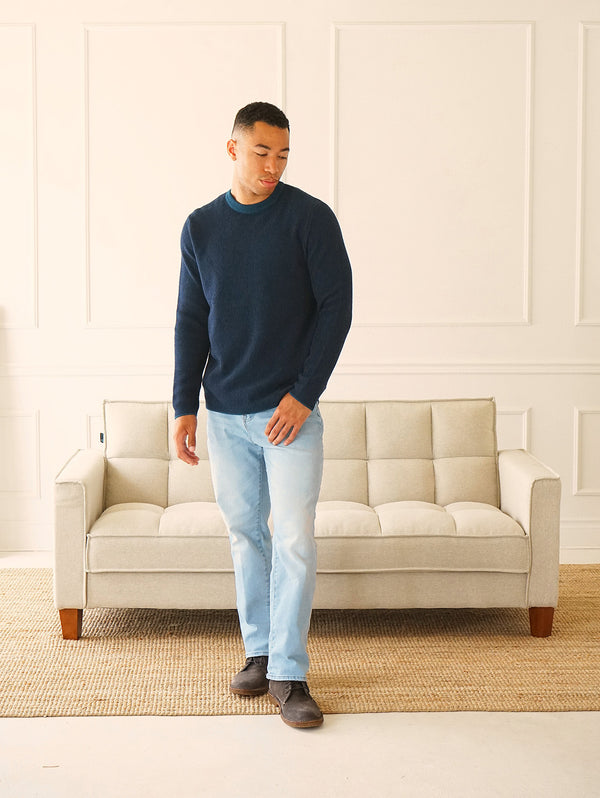 Stanley Crewneck Sweater - Navy Teal-Benson-Over the Rainbow