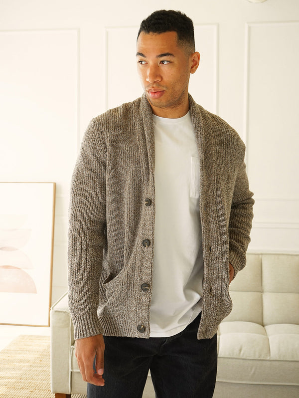 Vancouver Shawl Cardigan - Beige Mélange-Benson-Over the Rainbow