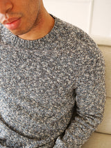 Riley Crewneck Sweater - Blue Mélange-Benson-Over the Rainbow