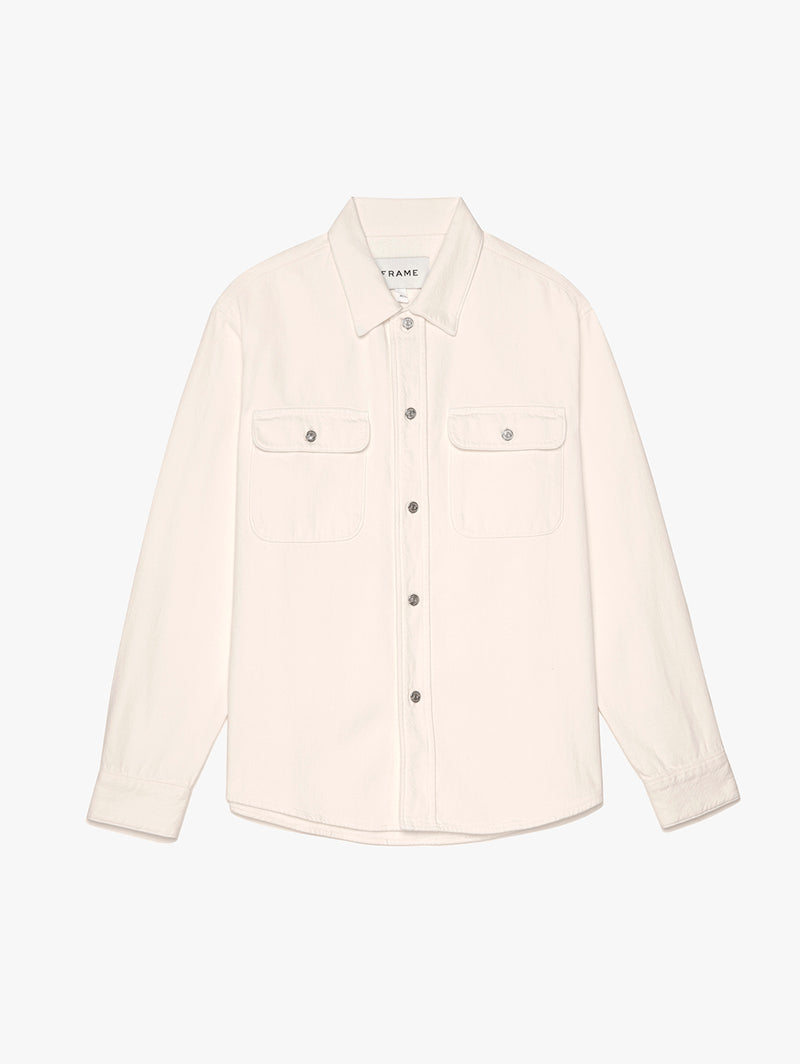 Textured Terry Shirt - Off White-FRAME-Over the Rainbow
