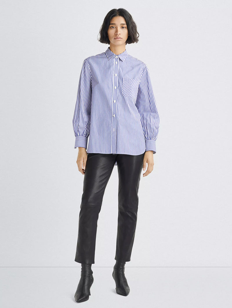 Maxine Shirt - Blue Stripe-RAG + BONE-Over the Rainbow