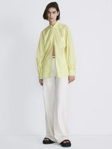 Maxine Shirt - Fresh Lime Stripe-RAG + BONE-Over the Rainbow
