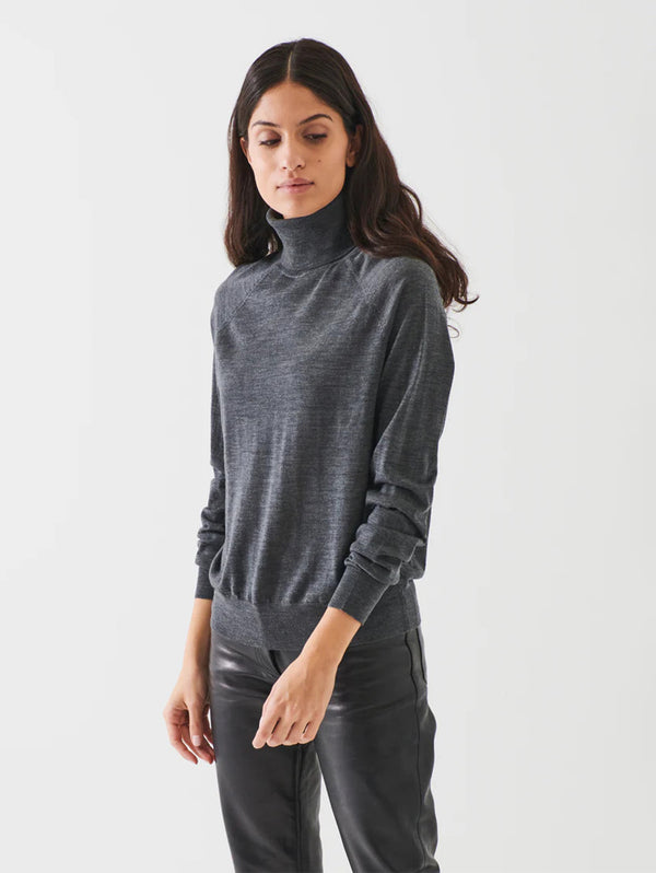 Merino Turtleneck Sweater - Slate-Patrick Assaraf-Over the Rainbow