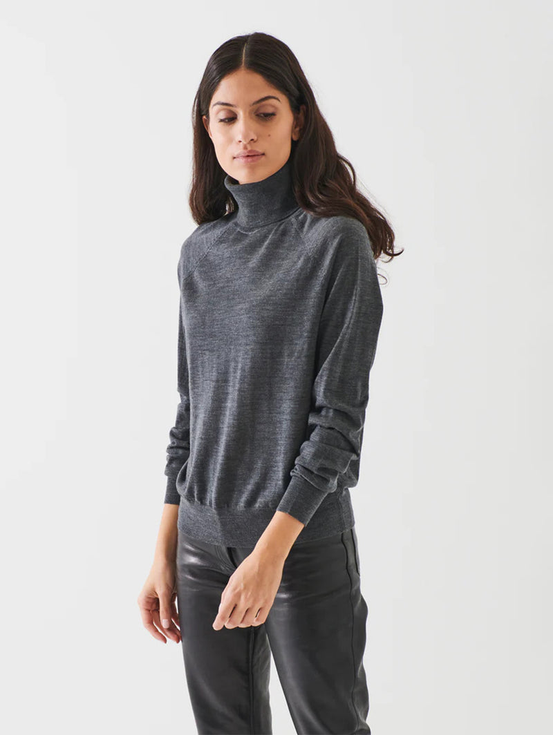Merino Turtleneck Sweater - Slate-Patrick Assaraf-Over the Rainbow