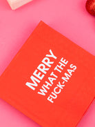 Merry What The Fuck-Mas Cocktail Napkin-CHEZ GAGNE LETTERPRESS-Over the Rainbow