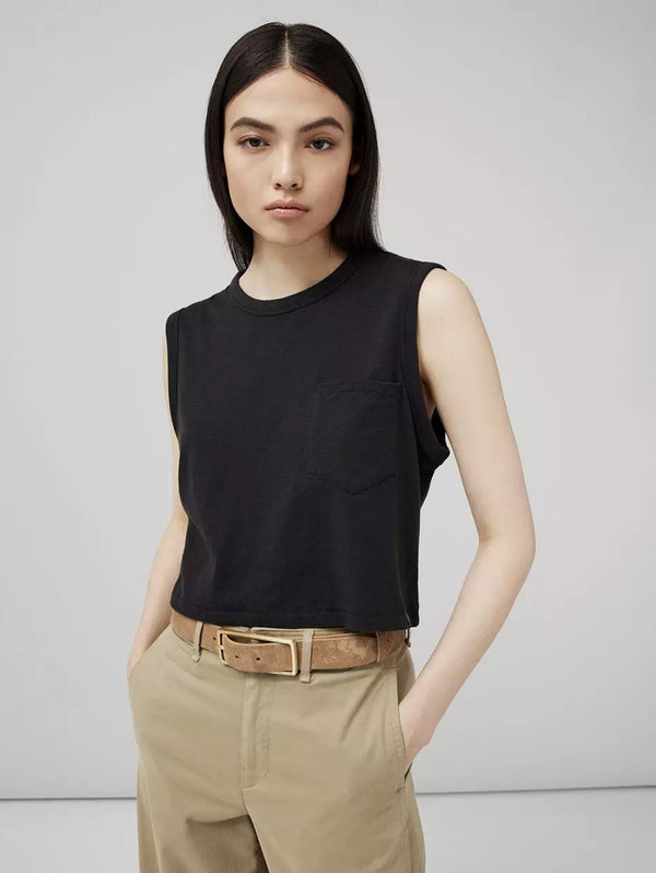 Slub Pocket Tank - Black-RAG + BONE-Over the Rainbow