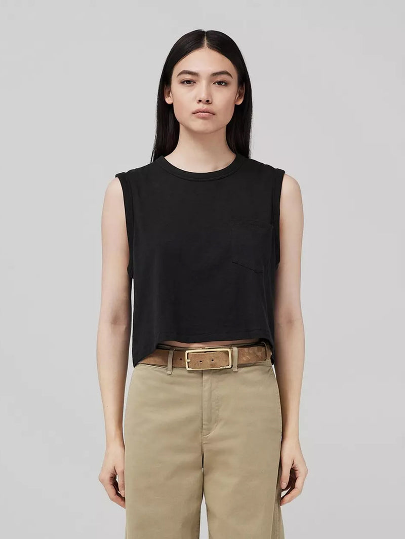 Slub Pocket Tank - Black-RAG + BONE-Over the Rainbow