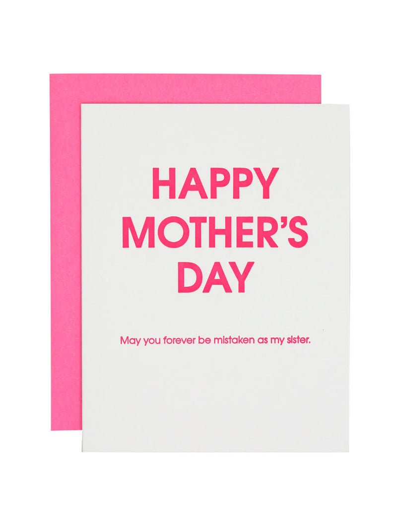 Happy Mother's Day Mistaken Sister - Letterpress Card-CHEZ GAGNE LETTERPRESS-Over the Rainbow