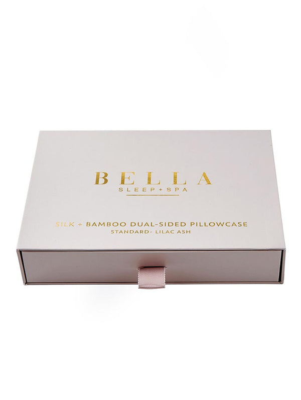 Dual-Sided Silk and Bamboo Pillowcase - Lilac Ash-BELLA-Over the Rainbow