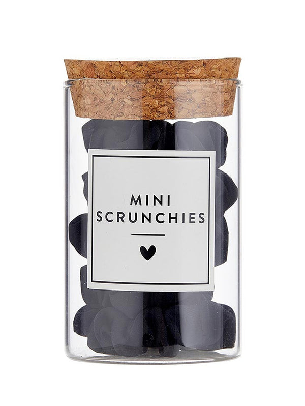 Mini Satin Scrunchies Jar - Black-BELLA-Over the Rainbow