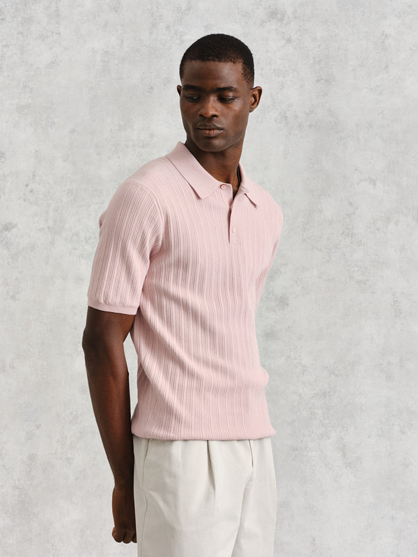 Naples Knit Polo - Pink-Wax London-Over the Rainbow
