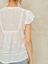 Navi Embroidered Top - White
