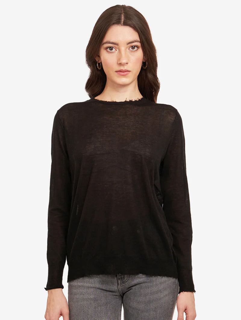 Distressed Crew Sweater-AUTUMN CASHMERE-Over the Rainbow