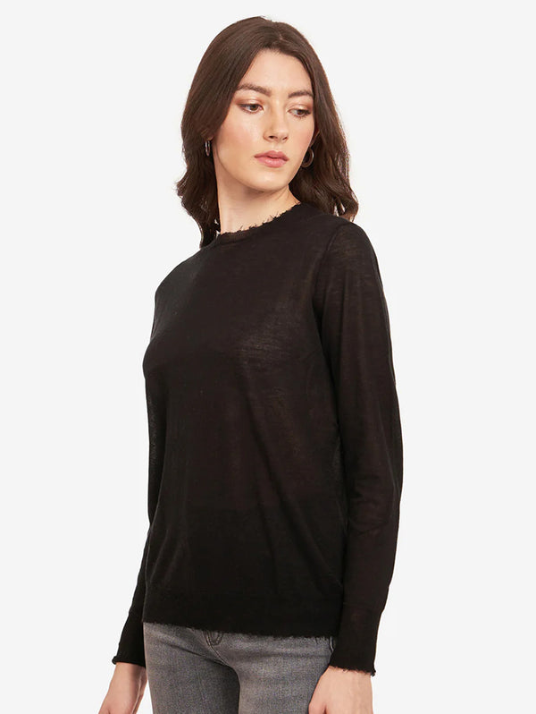 Distressed Crew Sweater-AUTUMN CASHMERE-Over the Rainbow