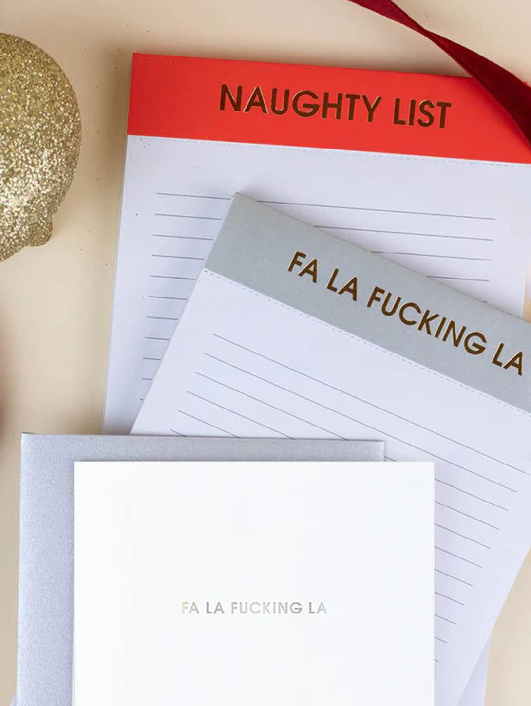 Letterpress Card - Fa La Fucking La-CHEZ GAGNE LETTERPRESS-Over the Rainbow