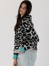 Nyla Leopard Hoodie Sweater - Grey-LYLA+LUXE-Over the Rainbow