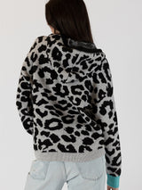 Nyla Leopard Hoodie Sweater - Grey-LYLA+LUXE-Over the Rainbow