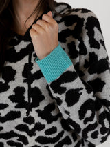 Nyla Leopard Hoodie Sweater - Grey-LYLA+LUXE-Over the Rainbow