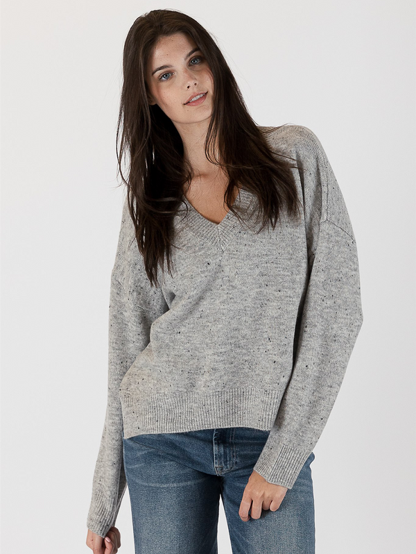 Fleck V-Neck Sweater - Ocean-LYLA+LUXE-Over the Rainbow