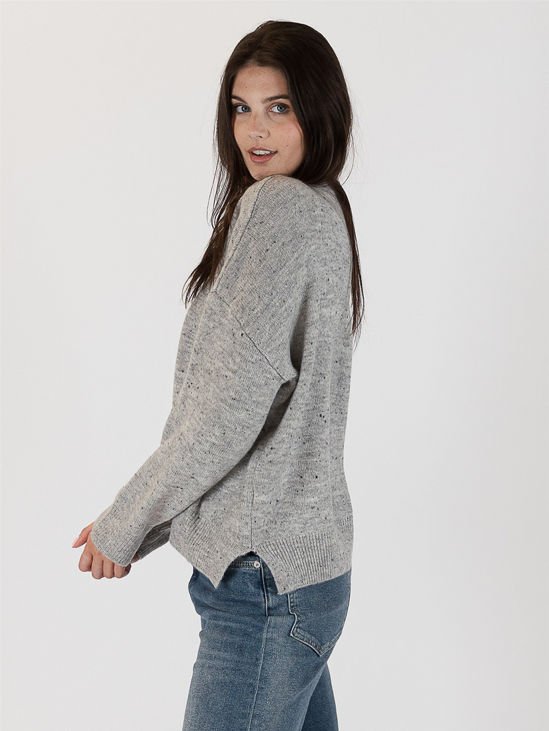Fleck V-Neck Sweater - Ocean-LYLA+LUXE-Over the Rainbow