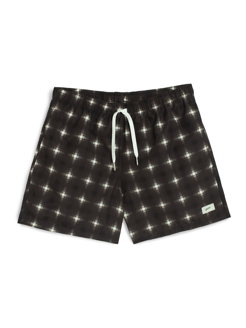 Swim Trunk - Onyx Digi Plaid