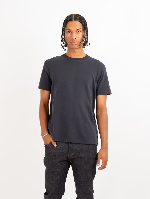 Pima Cotton Stretched Brushed T-Shirt - Navy-Patrick Assaraf-Over the Rainbow