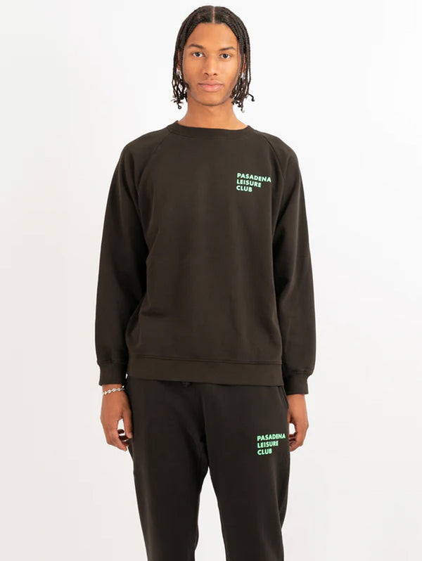 Puff Logo Crew Neck - Faded Black-PASADENA LEISURE CLUB-Over the Rainbow