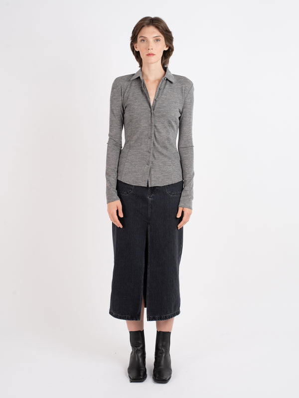 Harlow Shirt - Heather Grey-RAG + BONE-Over the Rainbow