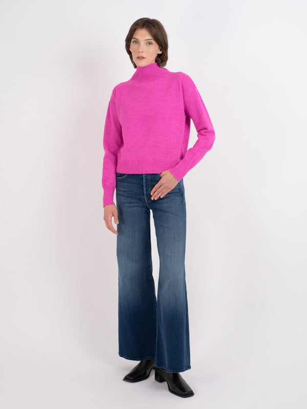 Mabel Mock Neck Sweater - Magenta-LYLA+LUXE-Over the Rainbow