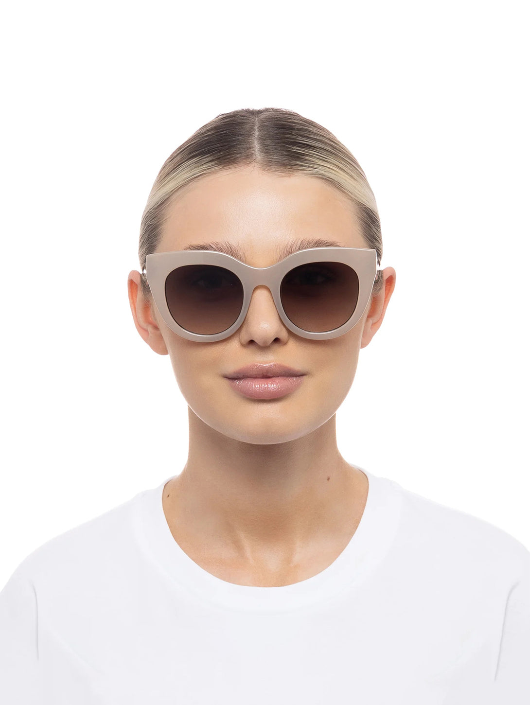 Air Heart Sunglasses - Oatmeal-LE SPECS-Over the Rainbow