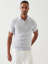 Cupro Button Polo - Ocean