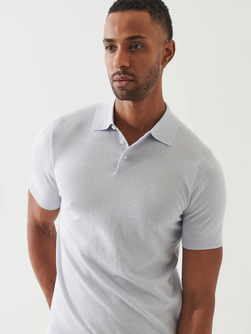 Cupro Button Polo - Ocean