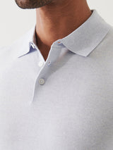 Cupro Button Polo - Ocean
