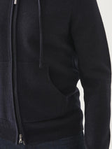 Full Zip Double Face Hoodie - Dark Navy-Patrick Assaraf-Over the Rainbow