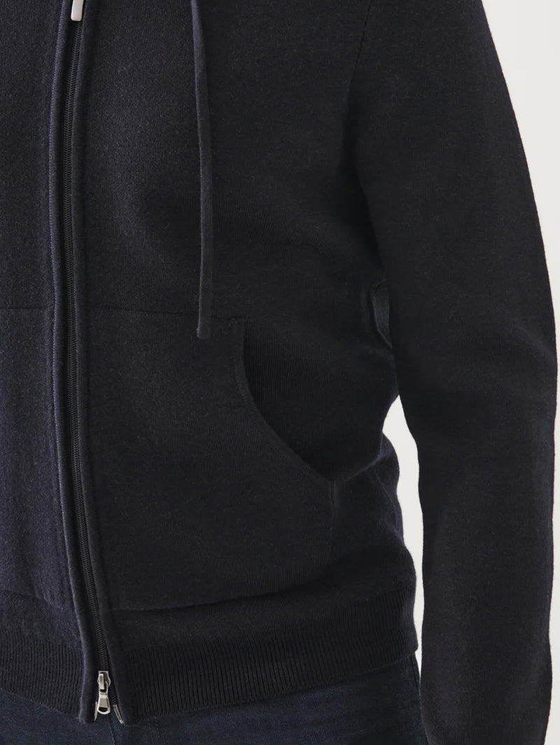 Full Zip Double Face Hoodie - Dark Navy-Patrick Assaraf-Over the Rainbow