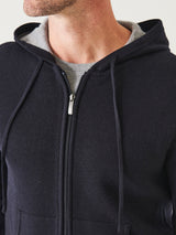 Full Zip Double Face Hoodie - Dark Navy-Patrick Assaraf-Over the Rainbow