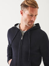 Full Zip Double Face Hoodie - Dark Navy-Patrick Assaraf-Over the Rainbow