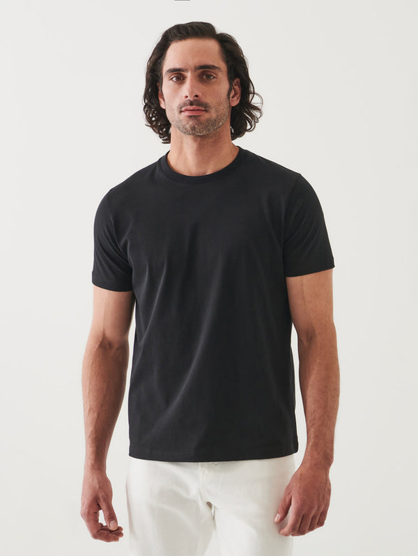 Organic High Neck Crew- Black-Patrick Assaraf-Over the Rainbow