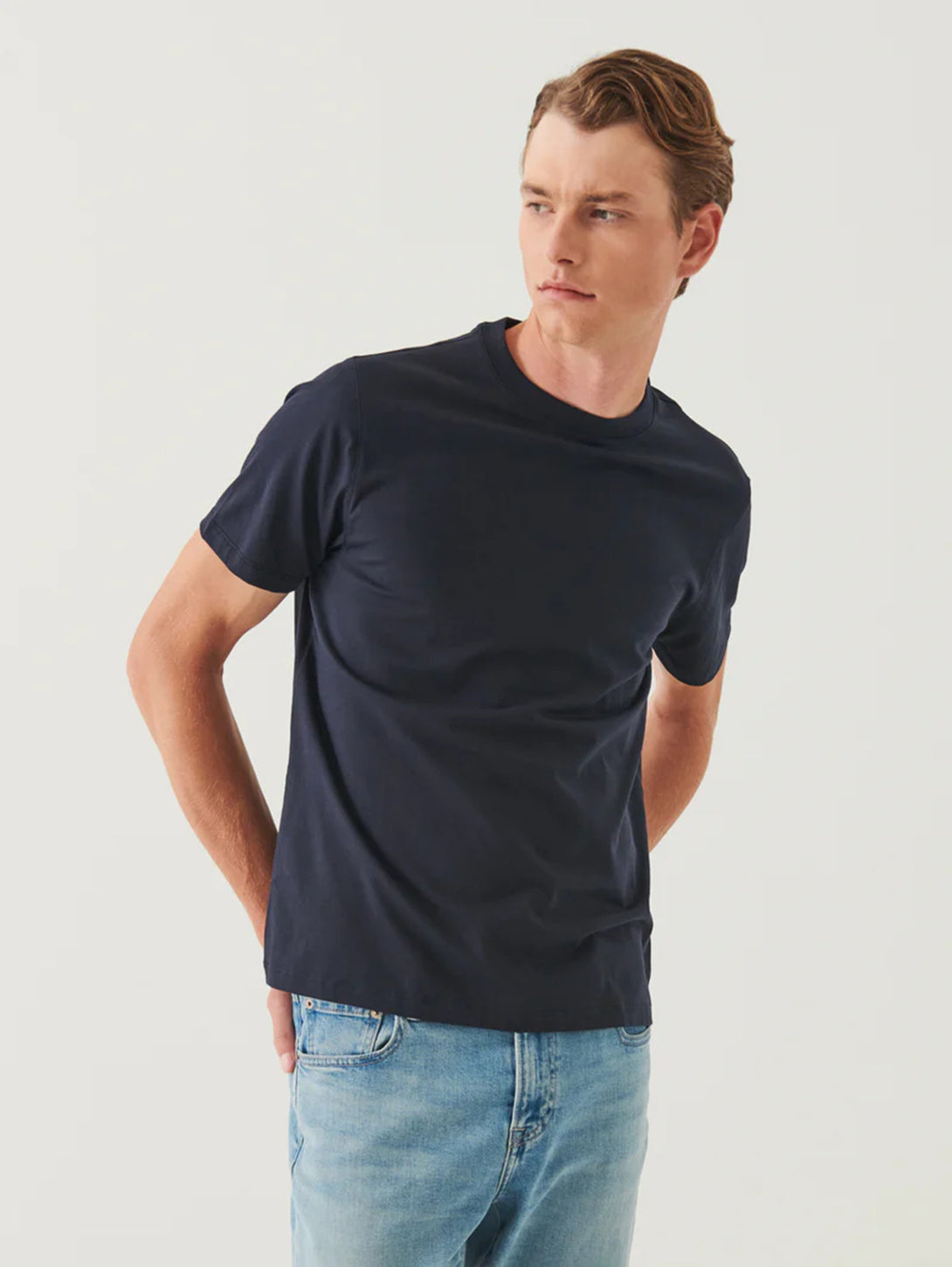 Organic High Neck T-Shirt - Midnight-Patrick Assaraf-Over the Rainbow