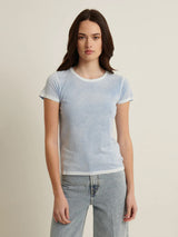 Reverse Spray Pima Tee - Island Blue