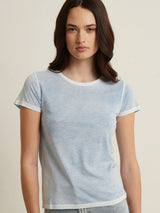 Reverse Spray Pima Tee - Island Blue