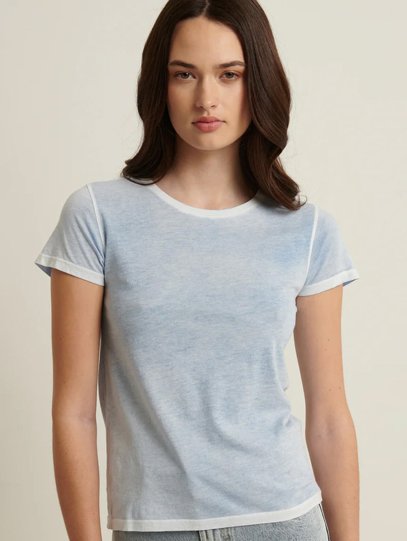 Reverse Spray Pima Tee - Island Blue